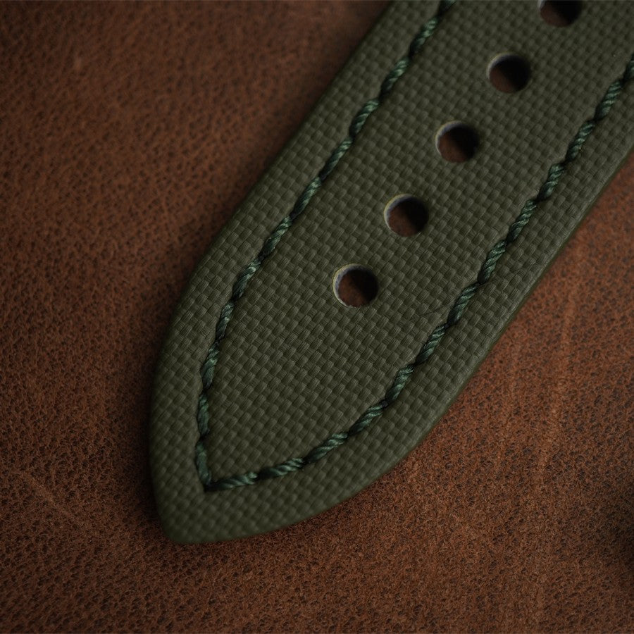 Artem Sailcloth Classic Khaki Green - Green Stitching