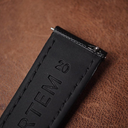 Artem Loop-Less Black - Black Stitching - Horology Story Youtube Store