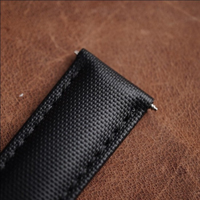 Artem Loop-Less Black - Black Stitching - Horology Story Youtube Store