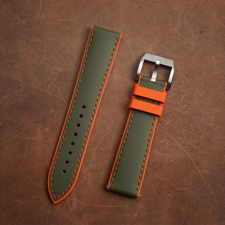 Artem Hydroflex Hybrid FKM Rubber Green/Orange - Orange Stiching