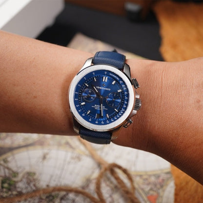 Artem Hydroflex Hybrid FKM Rubber Navy Blue - Navy Blue Stitching - Horology Story Youtube Store