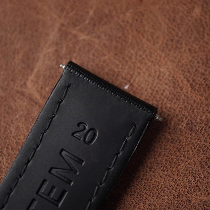 Artem Loop-Less Black - Black Stitching - Horology Story Youtube Store