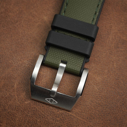 Artem Hydroflex Hybrid FKM Rubber Khaki Green - Green Stitching