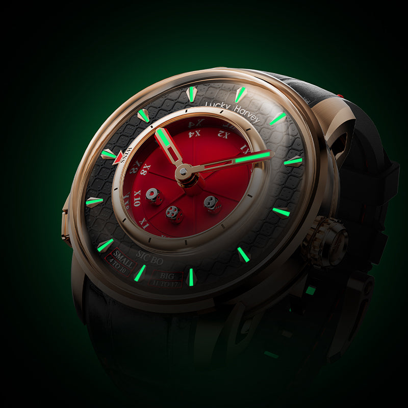 LUCKY HARVEY Player Series Sic Bo Red Automatic Rosegold