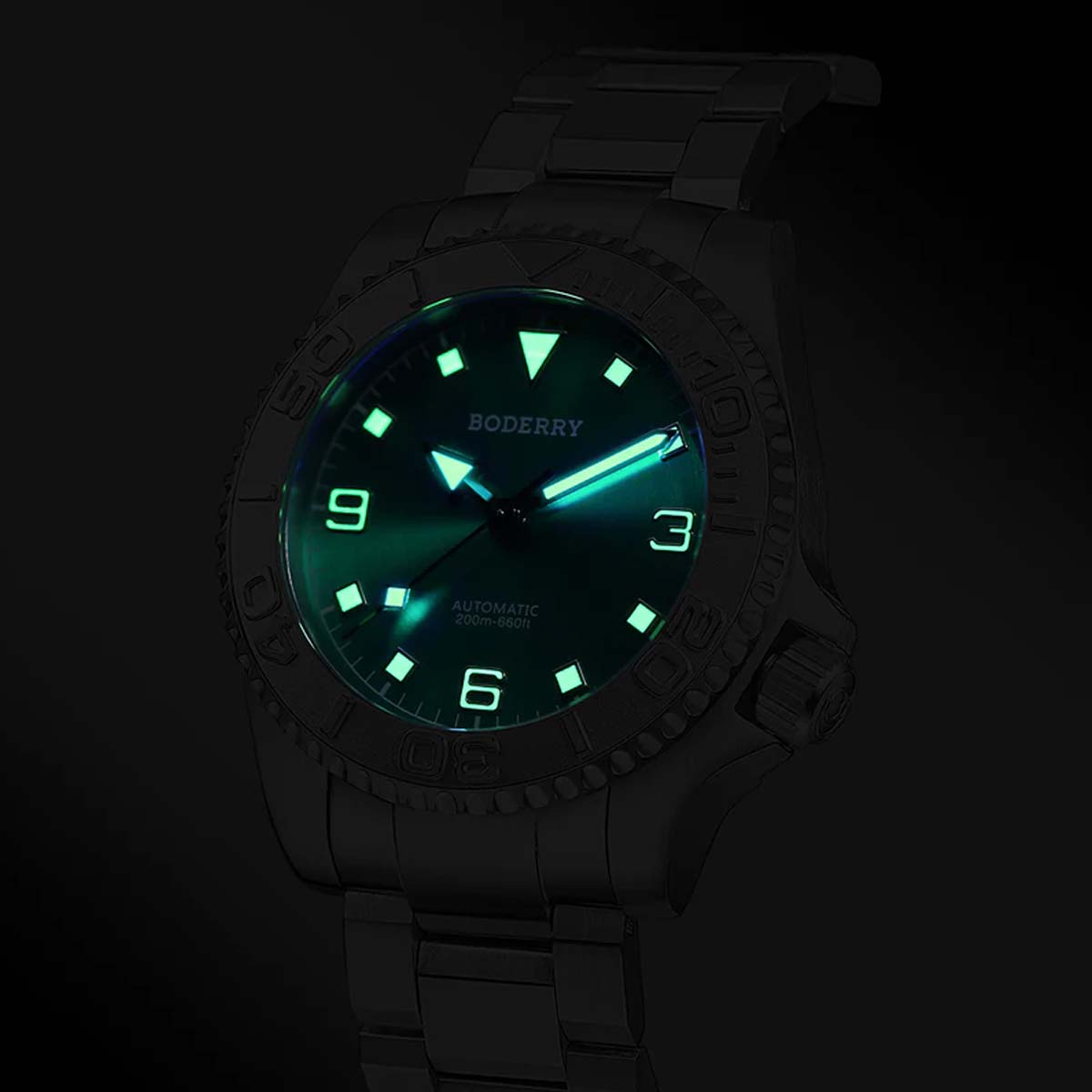 Boderry Admiral Titanium 3 Hand Steel Bezel