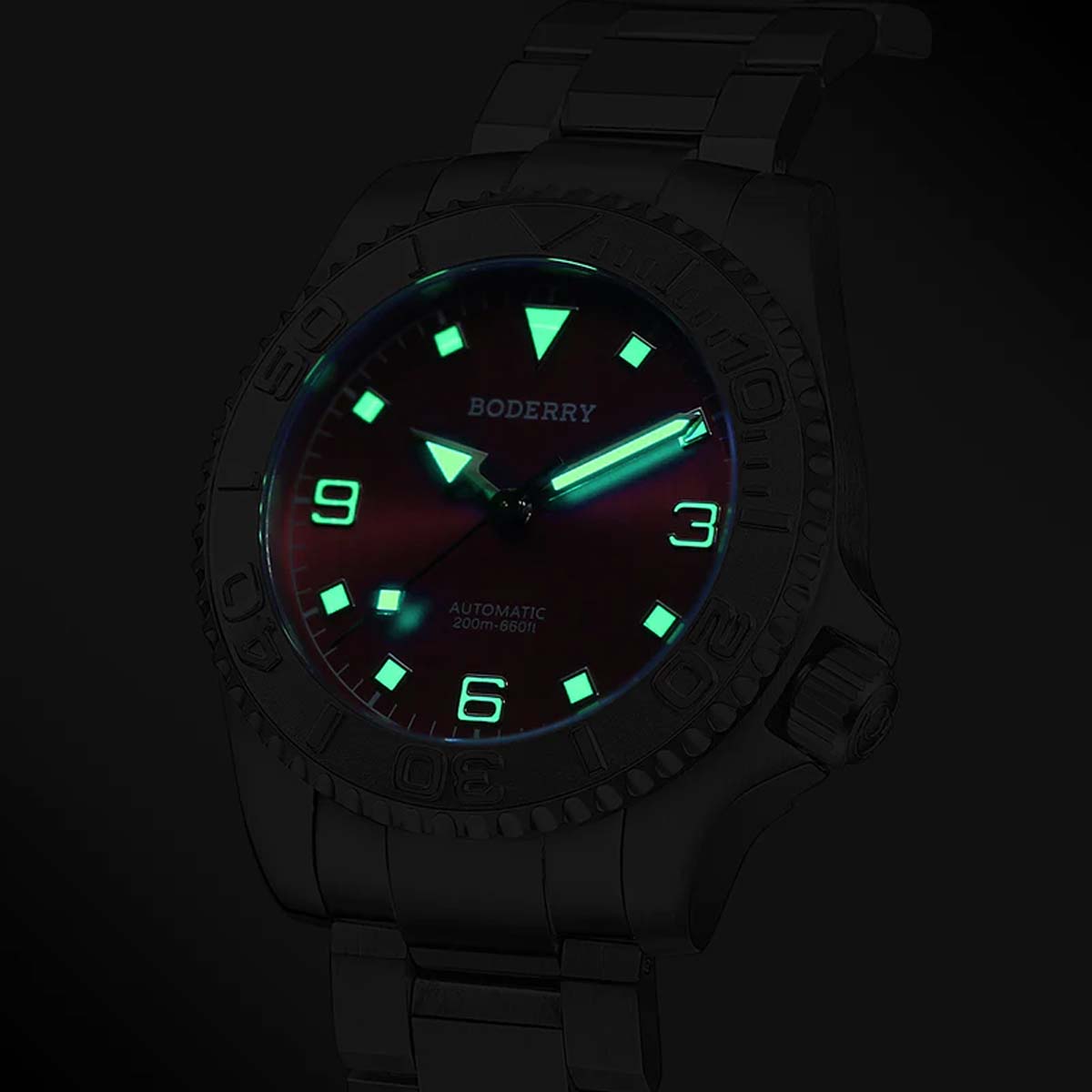 Boderry Admiral Titanium 3 Hand Steel Bezel