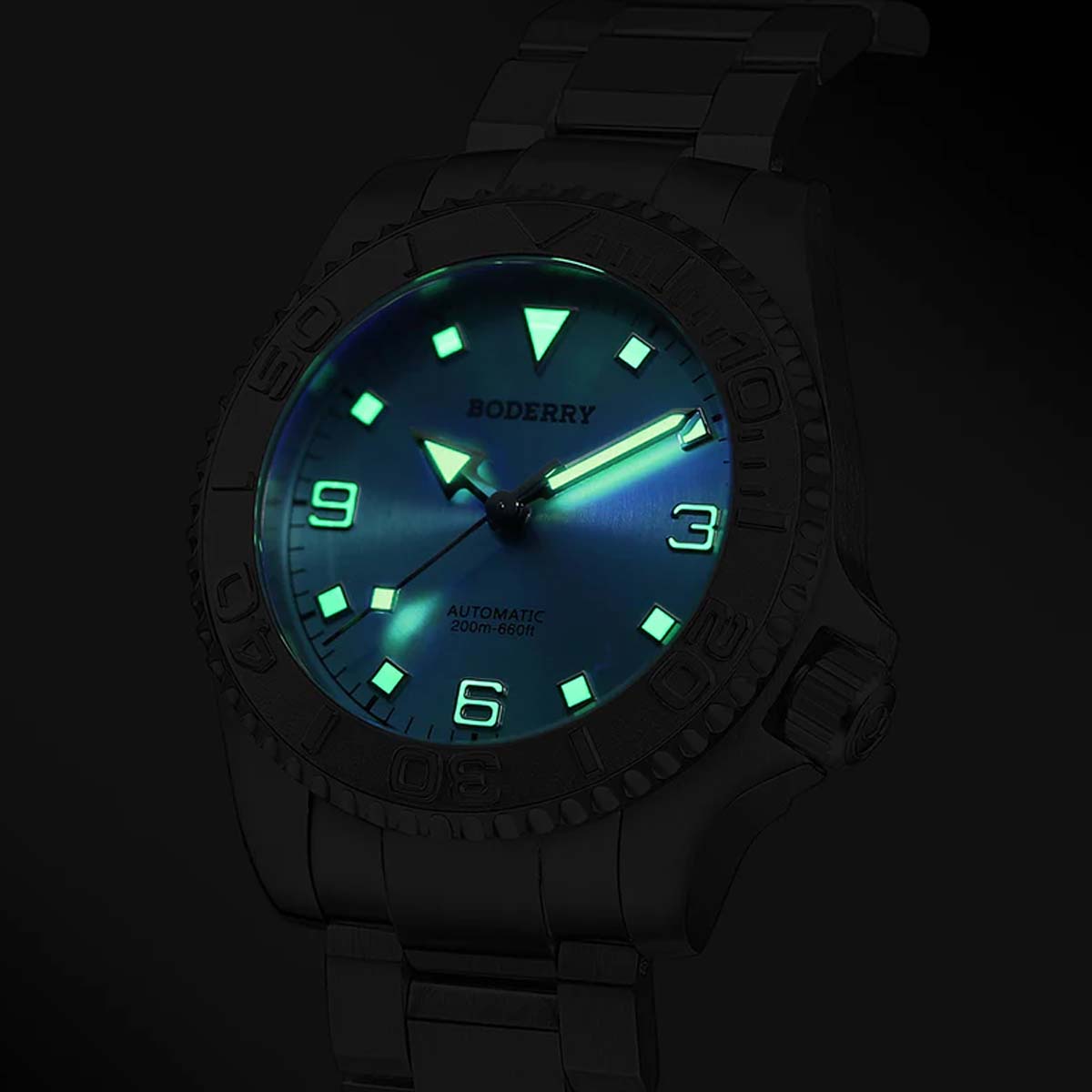 Boderry Admiral Titanium 3 Hand Steel Bezel