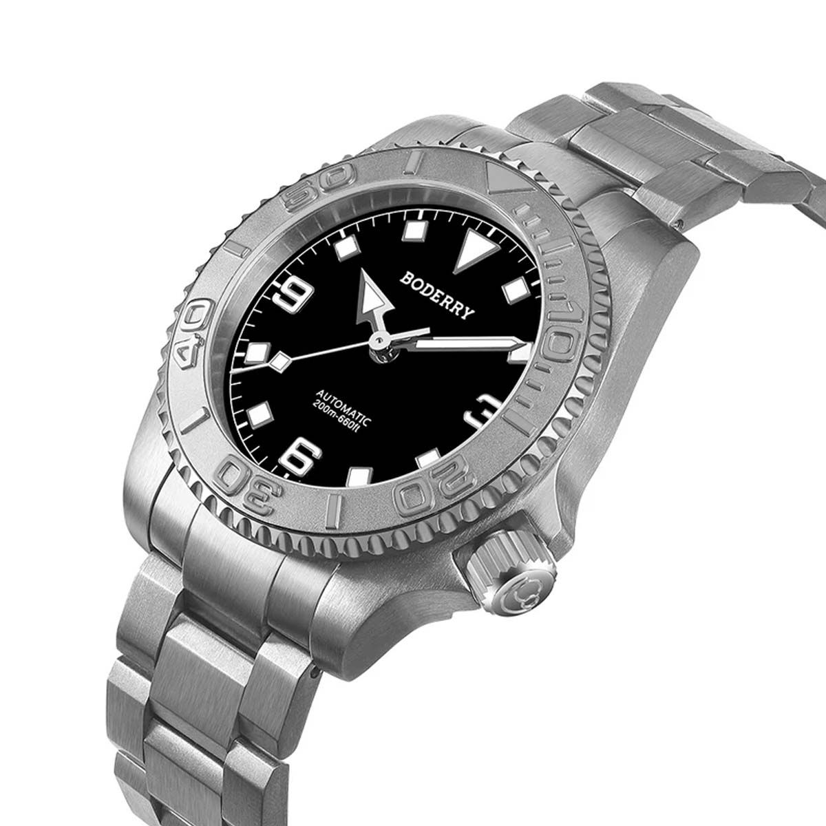 Boderry Admiral Titanium 3 Hand Steel Bezel