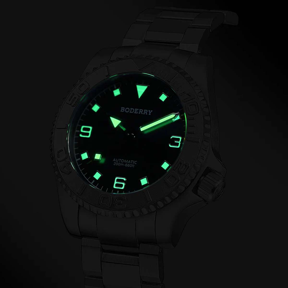 Boderry Admiral Titanium 3 Hand Steel Bezel