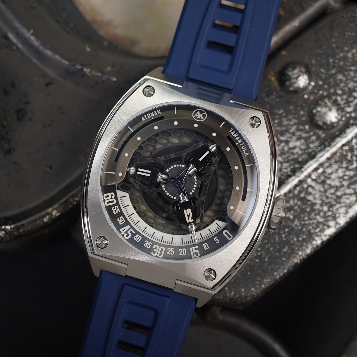 Atowak Tarantula Sapphire Blue Stainless Steel - Horology Story Youtube Store