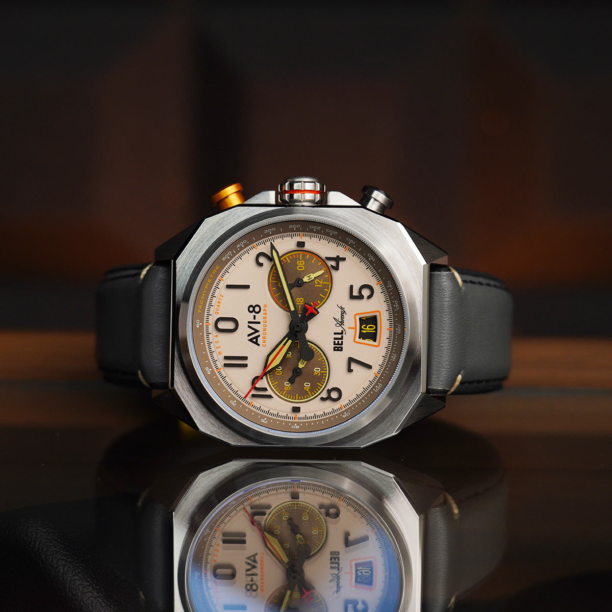 AVI-8 BELL X-1 Machbuster Chronograph Camel Brown