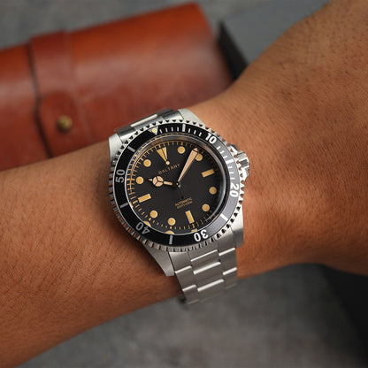 Baltany Retro Diver Watch D3043AB Stainless Steel Bracelet