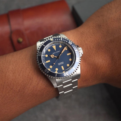 Baltany Retro Diver Watch D3043AB Stainless Steel Bracelet