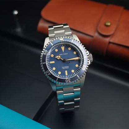 Baltany Retro Diver Watch D3043AB Stainless Steel Bracelet