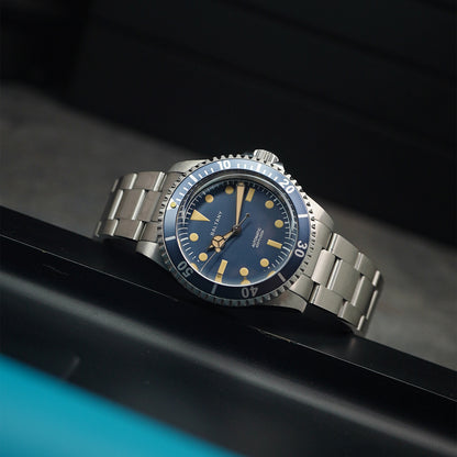 Baltany Retro Diver Watch D3043AB Stainless Steel Bracelet