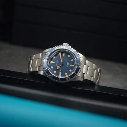 Baltany Retro Diver Watch D3043AB Stainless Steel Bracelet