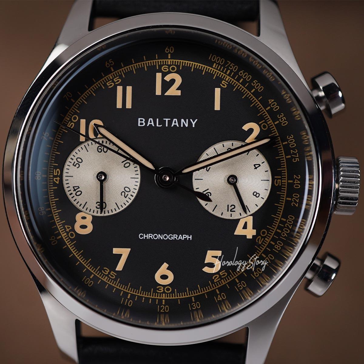Baltany Retro Chronograph S205034 39mm Black Dial - Horology Story Youtube Store
