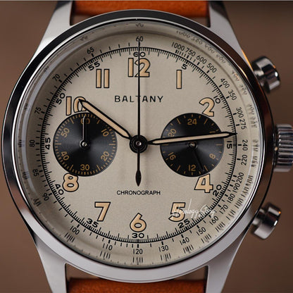 Baltany Retro Chronograph S205034 39mm Cream Dial - Horology Story Youtube Store
