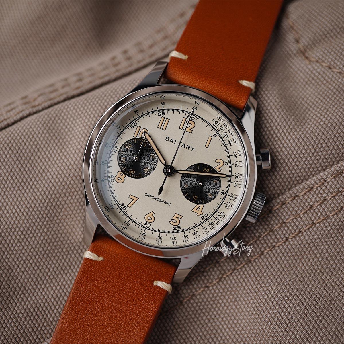 Baltany Retro Chronograph S205034 39mm Cream Dial - Horology Story Youtube Store