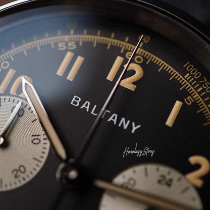 Baltany Retro Chronograph S205034 39mm Black Dial - Horology Story Youtube Store