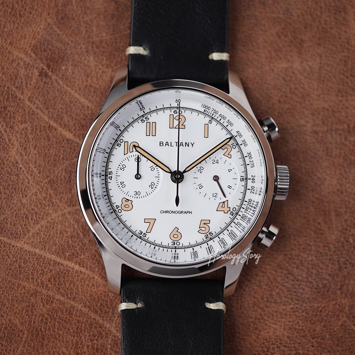 Baltany Retro Chronograph S205034 39mm White Dial - Horology Story Youtube Store
