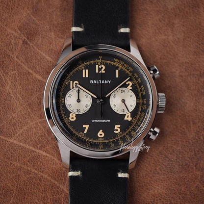 Baltany Retro Chronograph S205034 39mm Black Dial - Horology Story Youtube Store