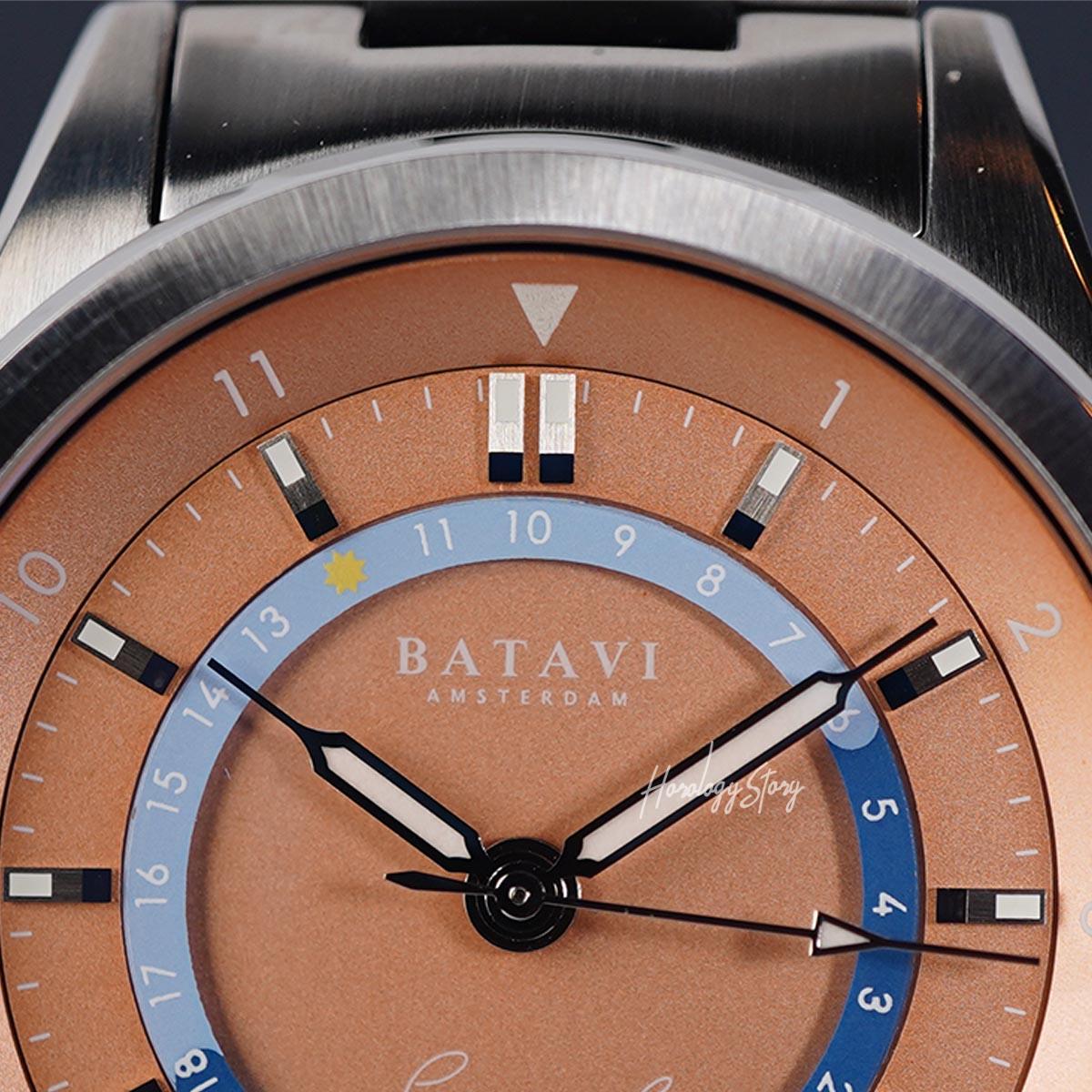 Batavi Geograaf Arctic Down Salmon Dial - Horology Story Youtube Store