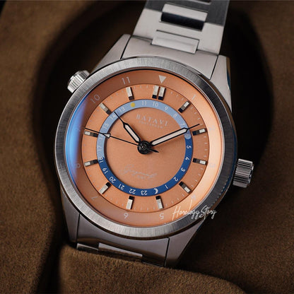 Batavi Geograaf Arctic Down Salmon Dial - Horology Story Youtube Store