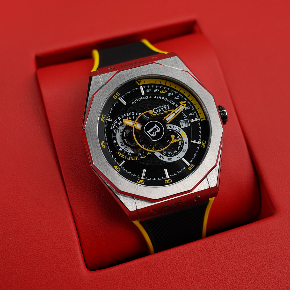 Bonest Gatti King Speed BG8601 Round Shaped Silver Steel Case