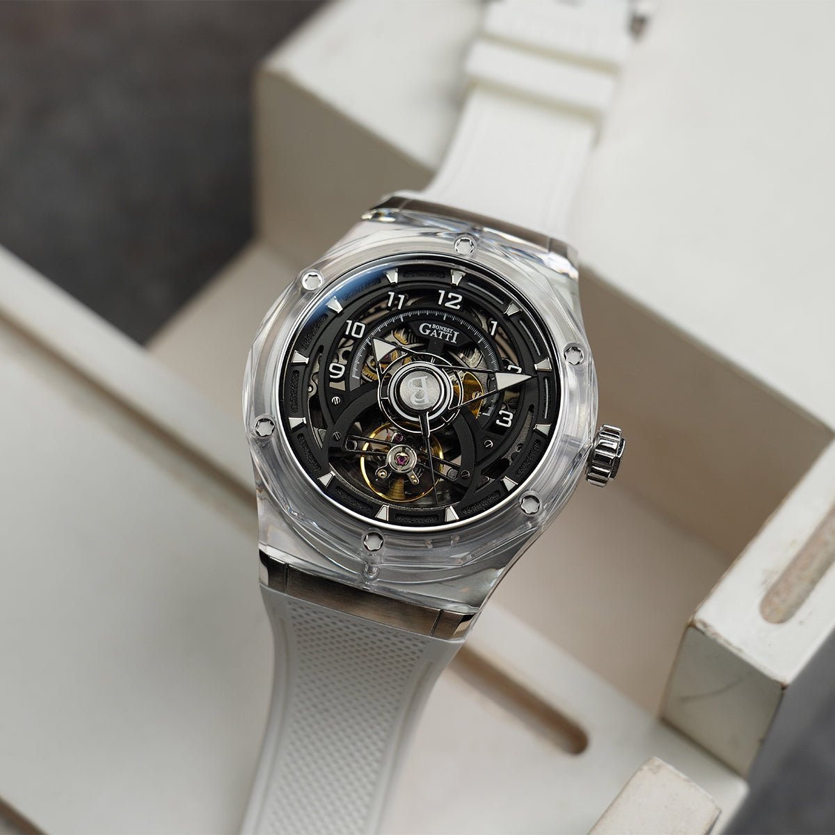 Bonest Gatti Topspeed BG5806 Round Shaped Transparent Case - Horology Story Youtube Store