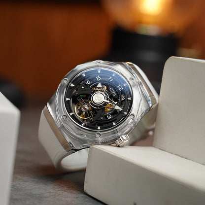 Bonest Gatti Topspeed BG5806 Round Shaped Transparent Case - Horology Story Youtube Store