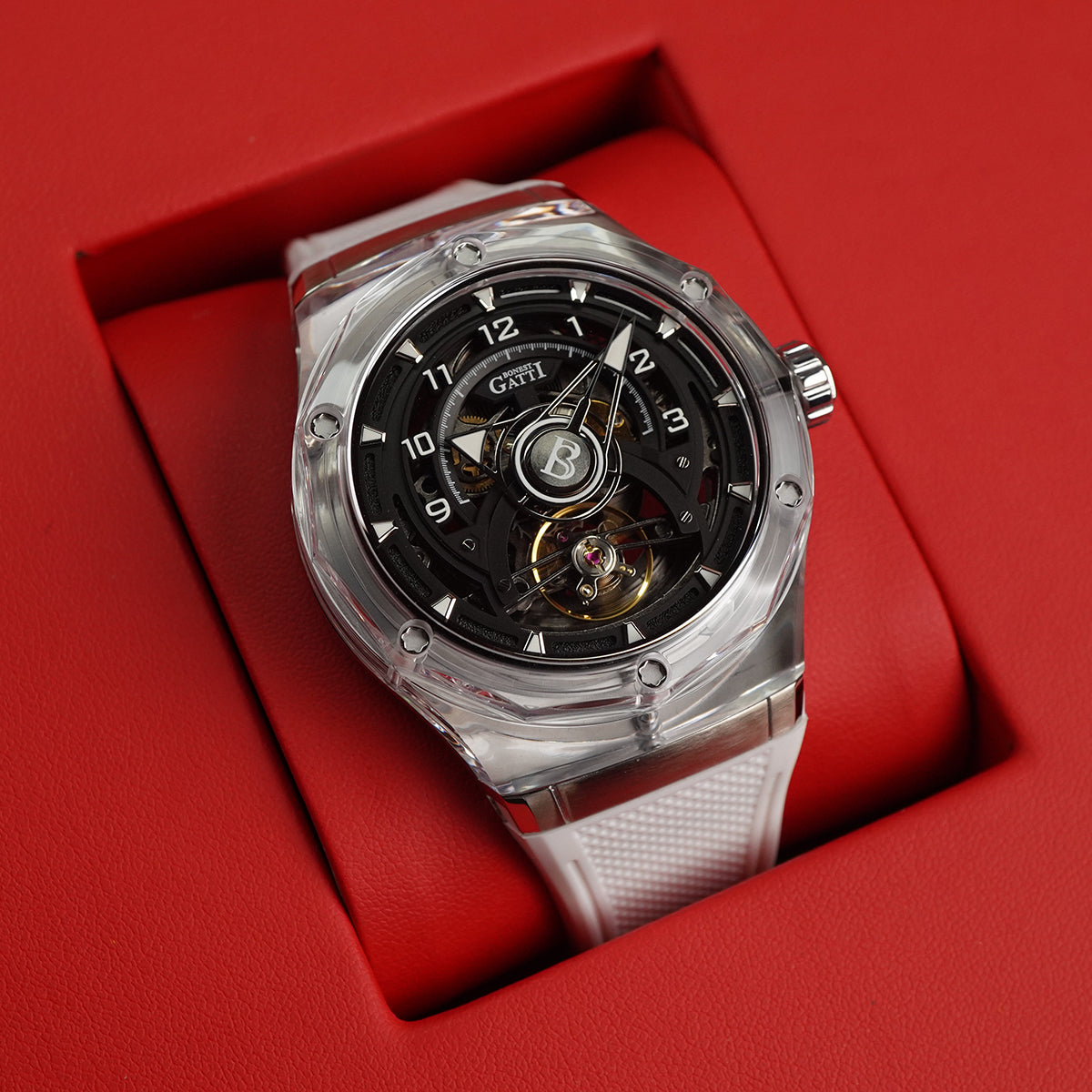 Bonest Gatti Topspeed BG5806 Round Shaped Transparent Case - Horology Story Youtube Store