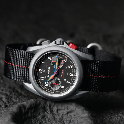 Boderry Voyager Chronograph BD-M02T-01 Titanium Field 100m Grey Dial
