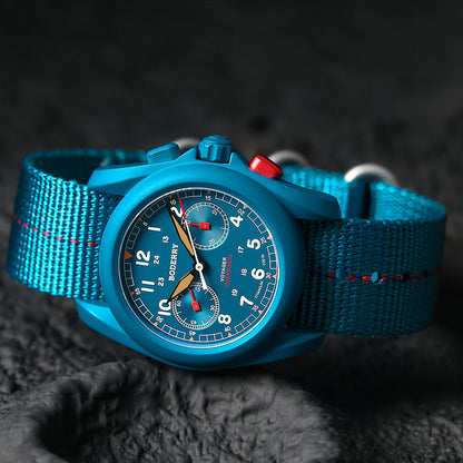 Boderry Voyager Chronograph BD-M02TBC-03 Titanium Field 100m Cerulean Blue