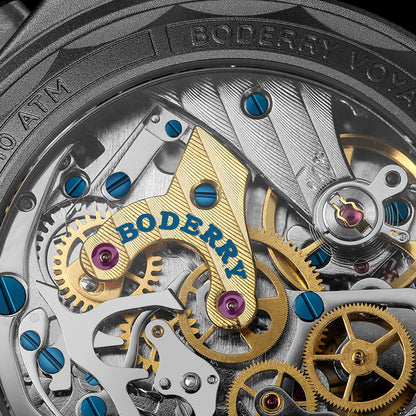 Boderry Voyager Chronograph BD-M02TBC-03 Titanium Field 100m Cerulean Blue