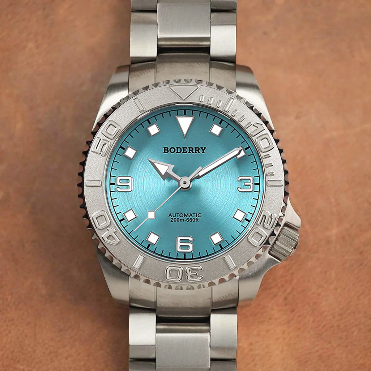 Boderry Admiral Titanium 3 Hand Steel Bezel