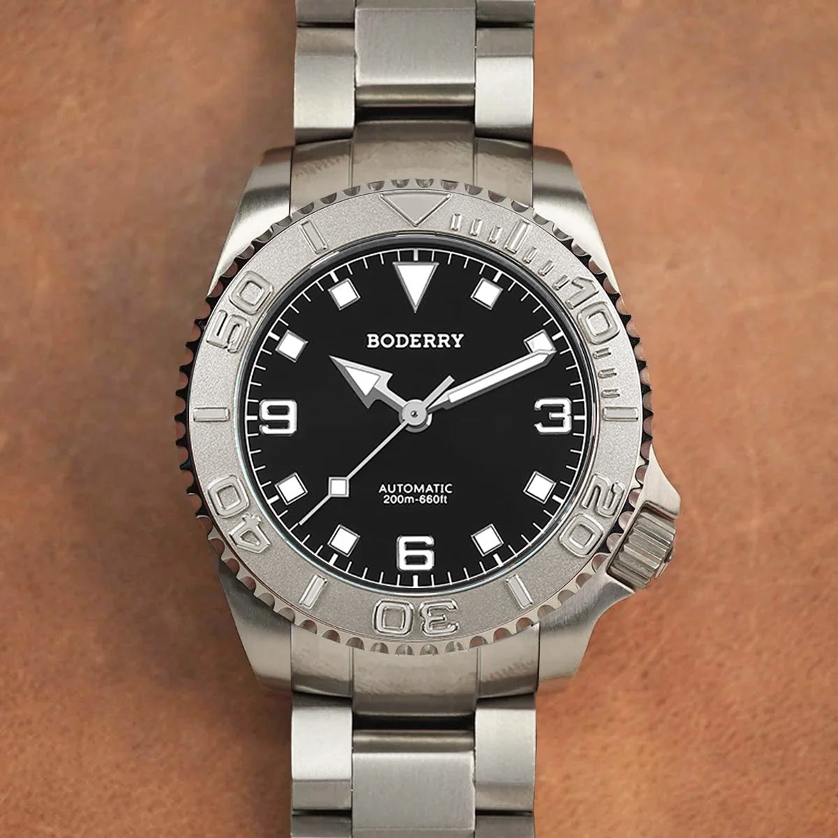 Boderry Admiral Titanium 3 Hand Steel Bezel