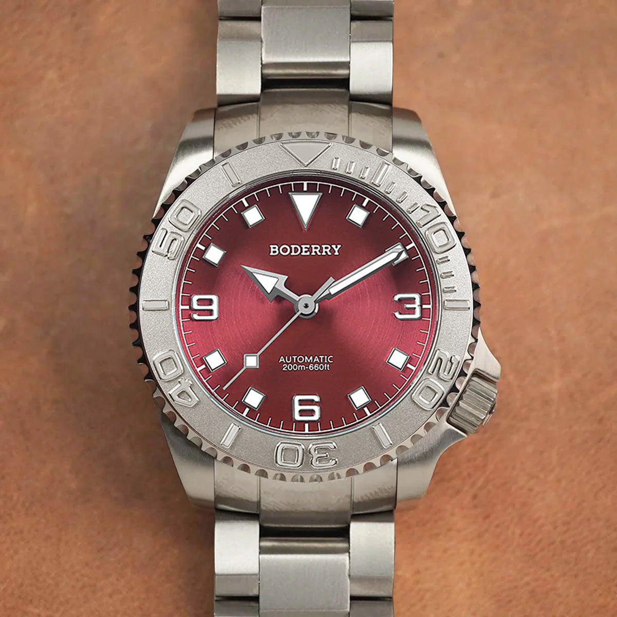 Boderry Admiral Titanium 3 Hand Steel Bezel