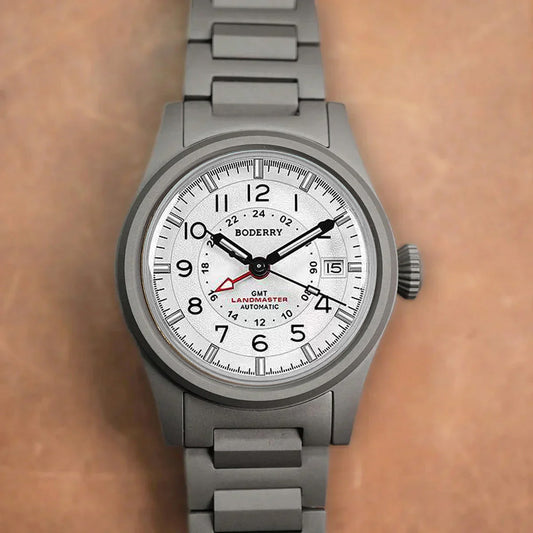 Boderry Landmaster True GMT White Dial