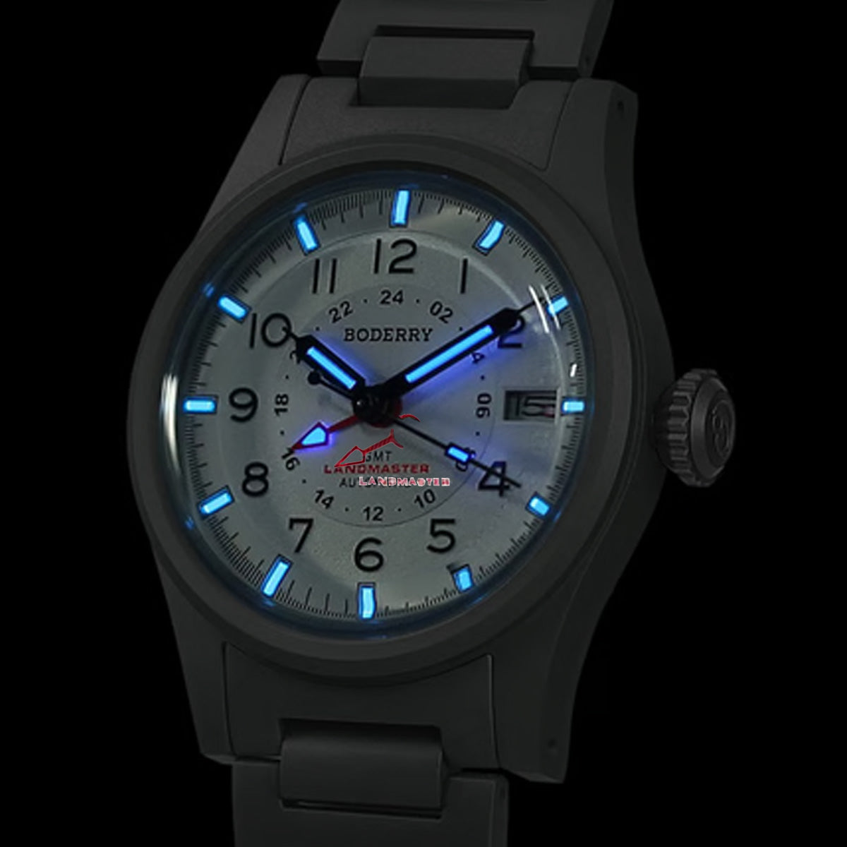Boderry Landmaster True GMT White Dial