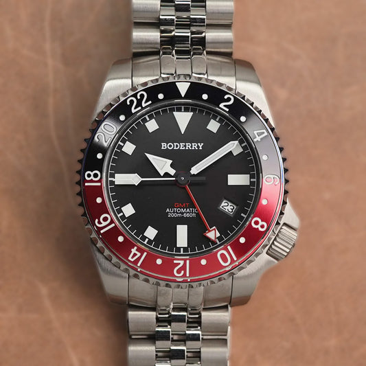 Boderry Admiral Titanium GMT Automatic 200m - Horology Story Youtube Store