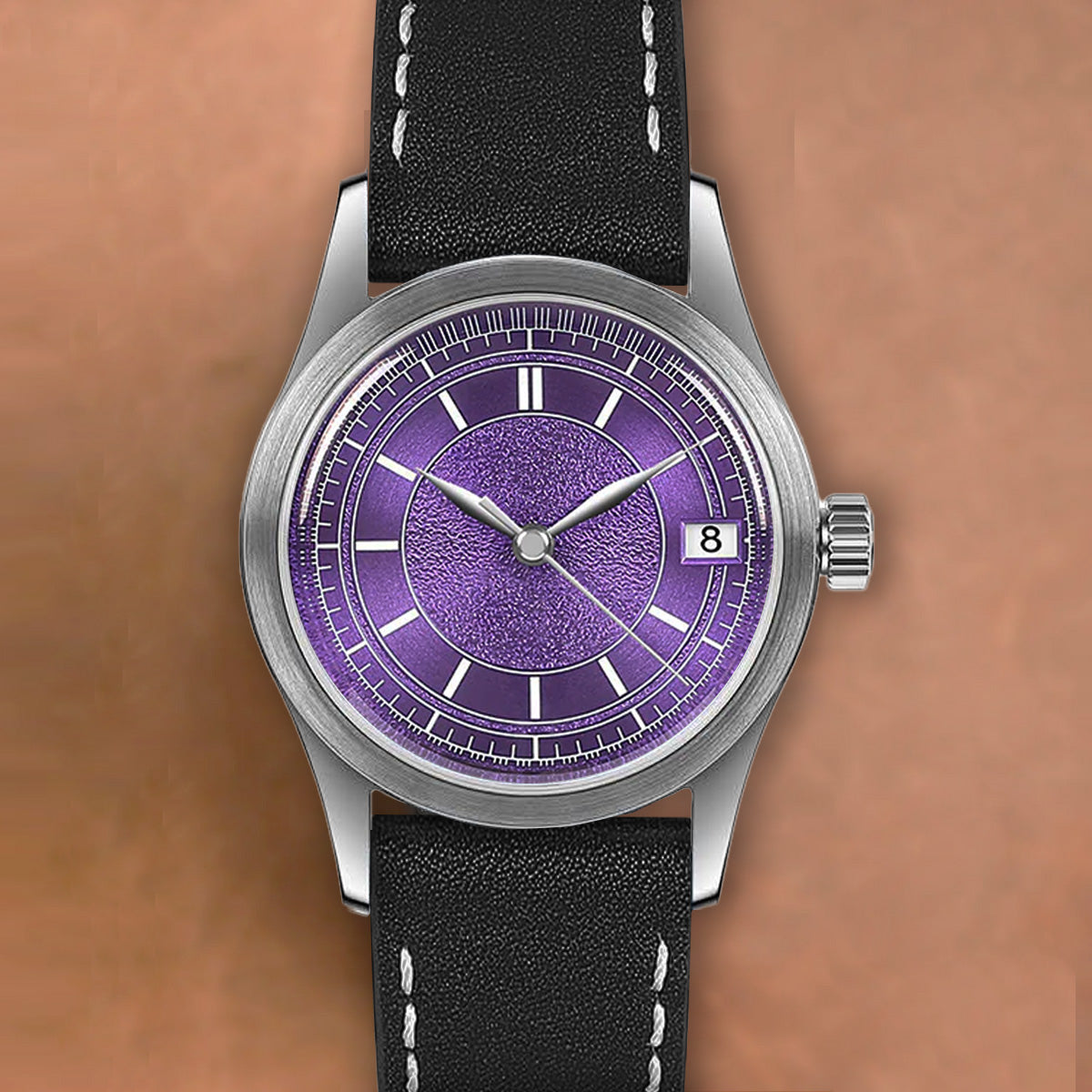Boderry HOU BD-A13-03 Stainless Steel 80 Hours Power Reserve Purple