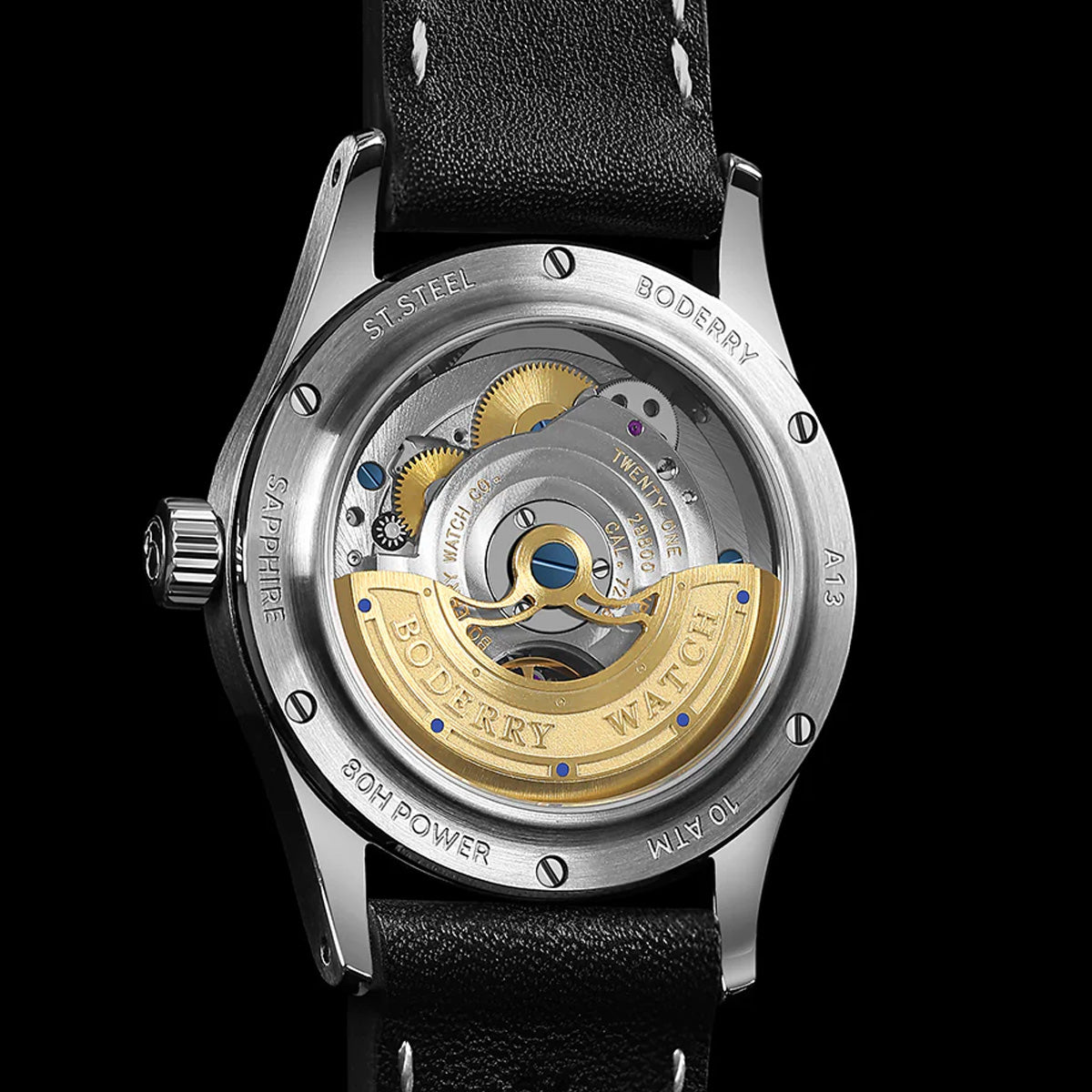 Boderry HOU BD-A13-03 Stainless Steel 80 Hours Power Reserve Purple