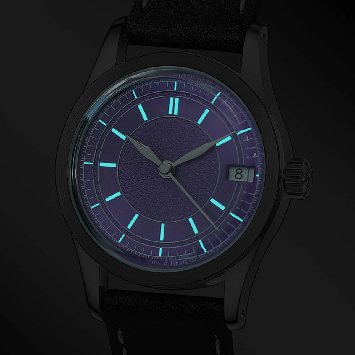 Boderry HOU BD-A13-03 Stainless Steel 80 Hours Power Reserve Purple