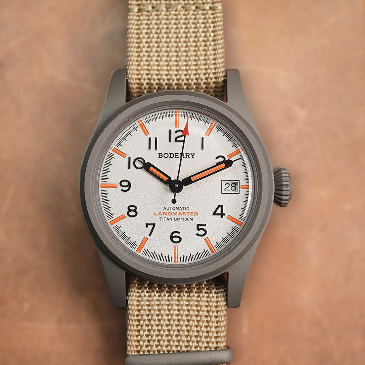 Boderry Landmaster Titanium 100m White Dial Seiko NH35A