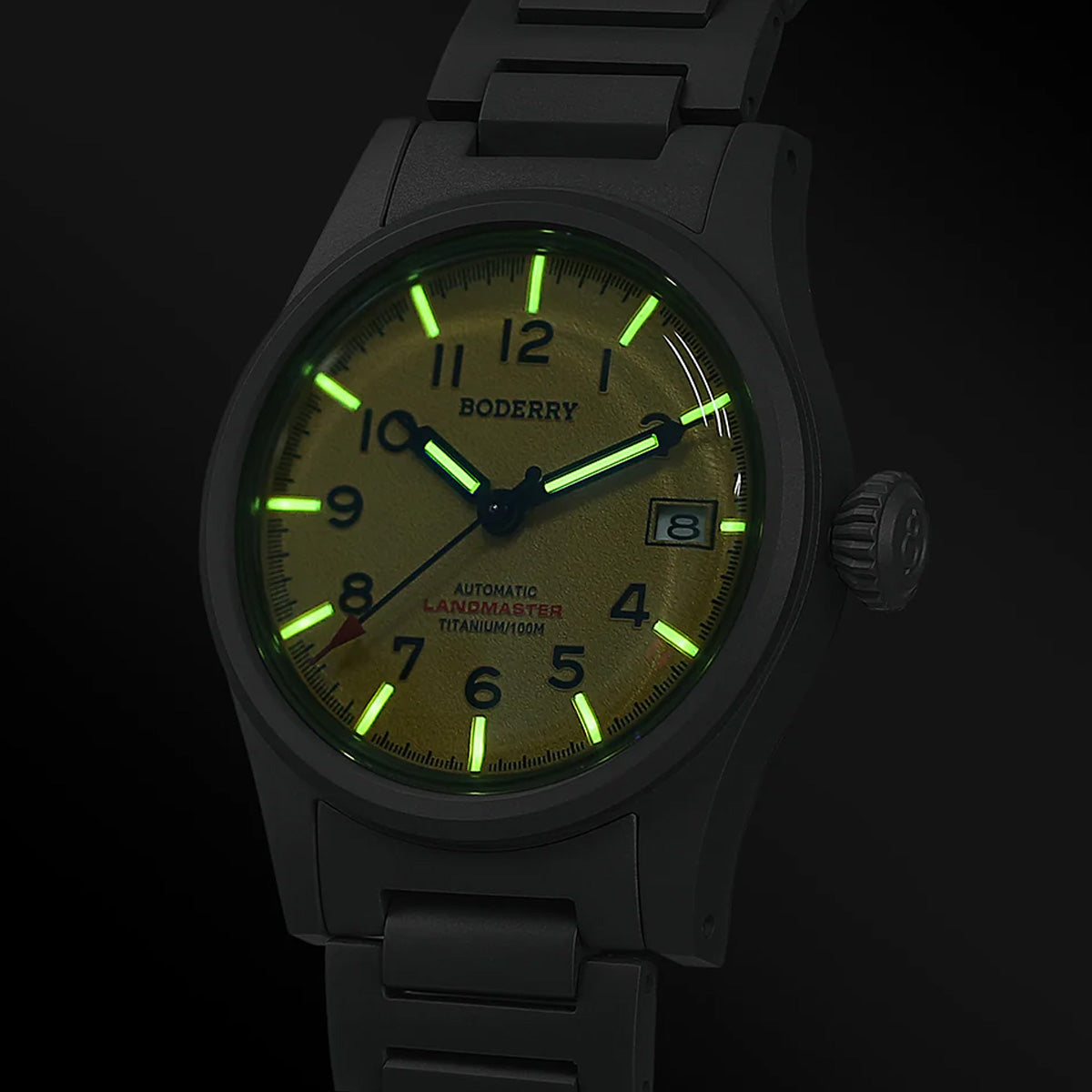 Boderry Landmaster Titanium 100m Yellow Dial Seiko NH35A