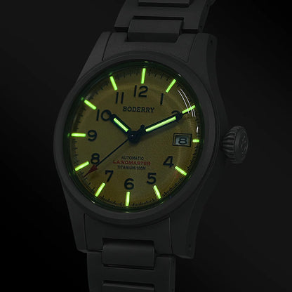 Boderry Landmaster Titanium 100m Yellow Dial Seiko NH35A