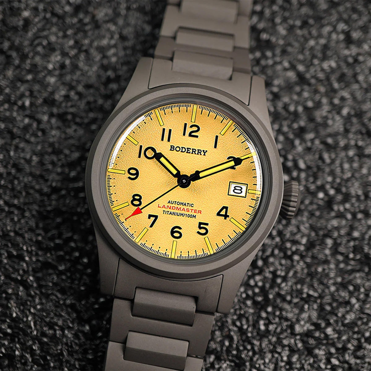 Boderry Landmaster Titanium 100m Yellow Dial Seiko NH35A