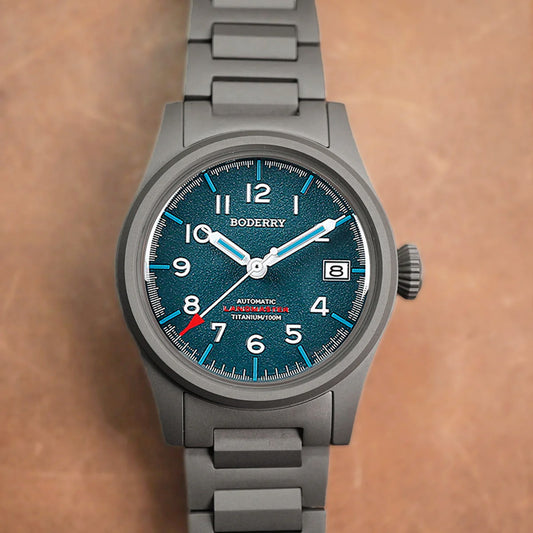 Boderry Landmaster Titanium 100m Blue Dial Seiko NH35A