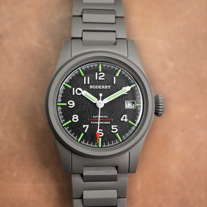 Boderry Landmaster Titanium 100m Black Dial Seiko NH35A